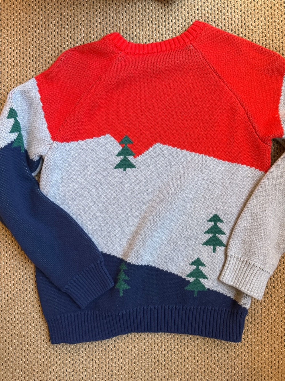 Hanna Andersson Red Gray Navy Ski Motif Crewneck Sweater - Picture 6 of 7